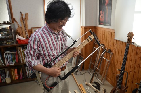 H. Noble playing one of his cool creations...